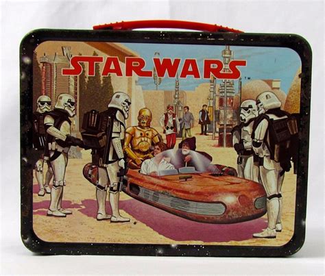 star wars metal lunch box 1970's no thermos|vintage star wars lunch boxes.